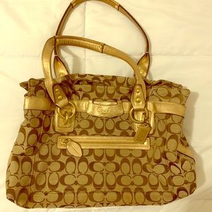 Large Coach purse with gold detail